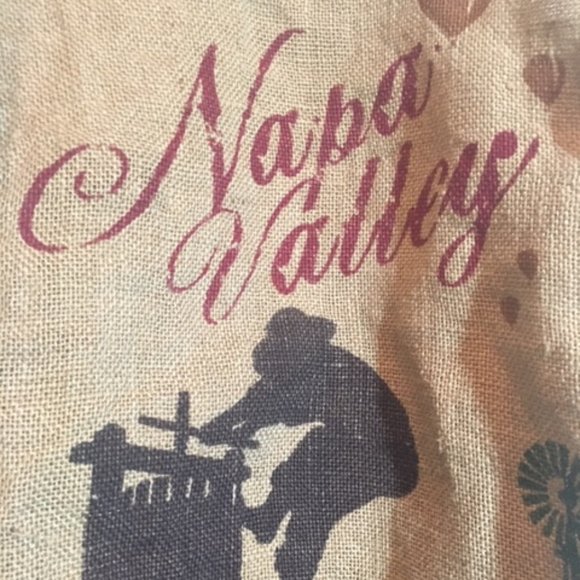VTG Napa Valley California Burlap Tote Shopping Bag Collectible 13.5"x15.5" - Picture 5 of 16